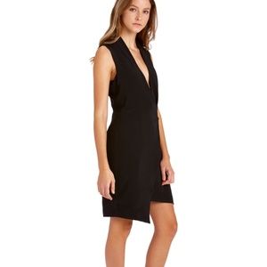 Behno Black Sleeveless Secretariat Silk Wrap Dress
